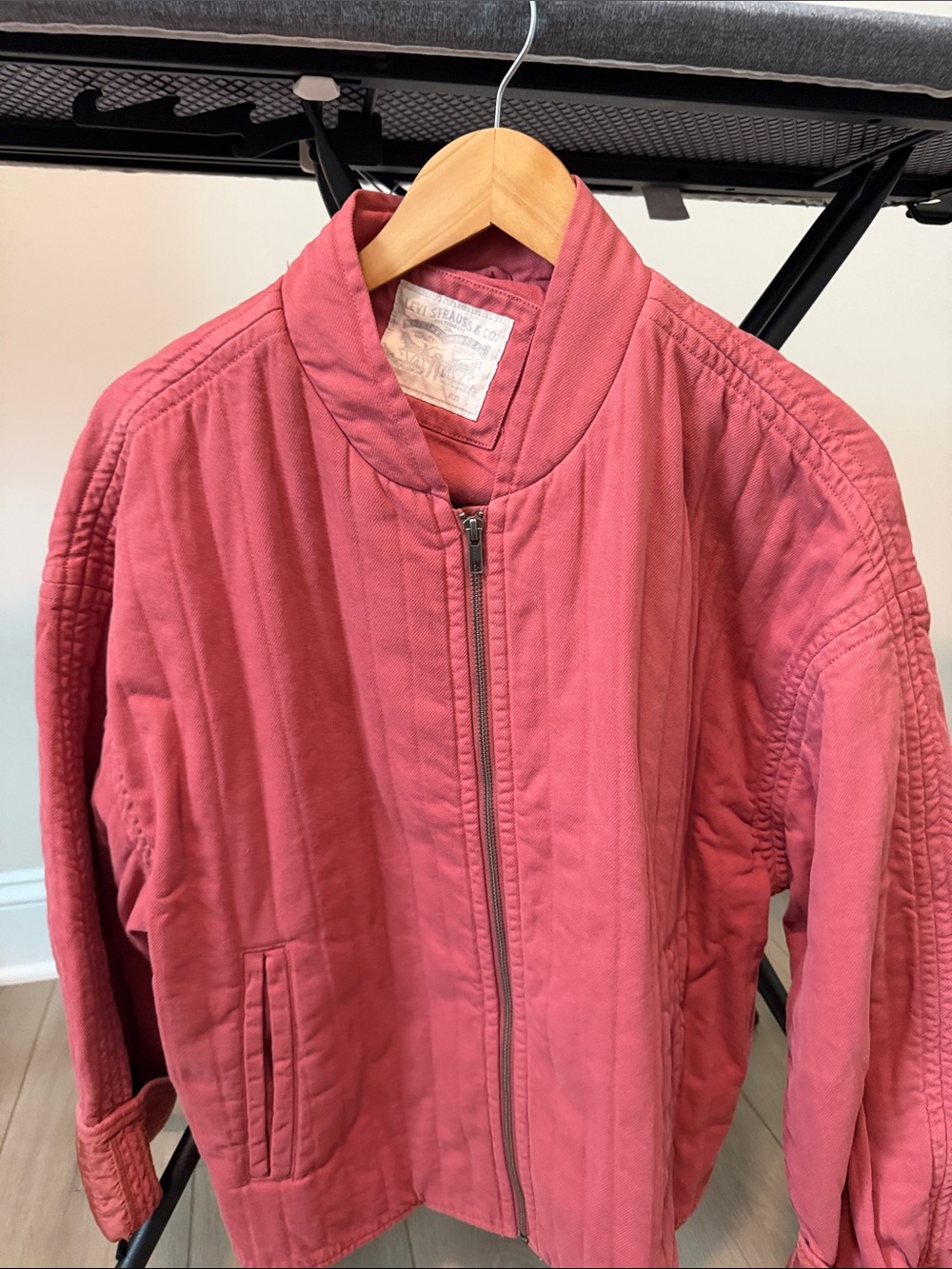 Levi's Rose Pink Quilted Bomber Jacket